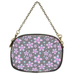 Seamless Pattern Purple Girly Floral Pattern Chain Purses (One Side)  Front