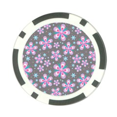 Seamless Pattern Purple Girly Floral Pattern Poker Chip Card Guard (10 Pack)