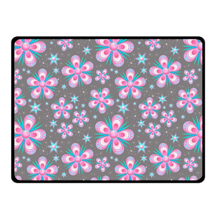 Seamless Pattern Purple Girly Floral Pattern Fleece Blanket (Small)