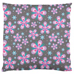 Seamless Pattern Purple Girly Floral Pattern Standard Flano Cushion Case (two Sides) by paulaoliveiradesign