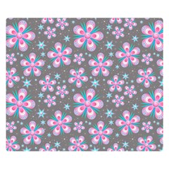 Seamless Pattern Purple Girly Floral Pattern Double Sided Flano Blanket (small)  by paulaoliveiradesign