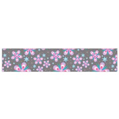 Seamless Pattern Purple Girly Floral Pattern Flano Scarf (small) by paulaoliveiradesign