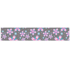 Seamless Pattern Purple Girly Floral Pattern Flano Scarf (large)