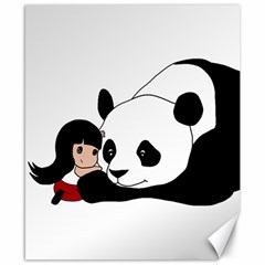 Girl And Panda Canvas 8  X 10  by Valentinaart