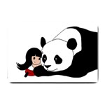 Girl and Panda Small Doormat  24 x16  Door Mat