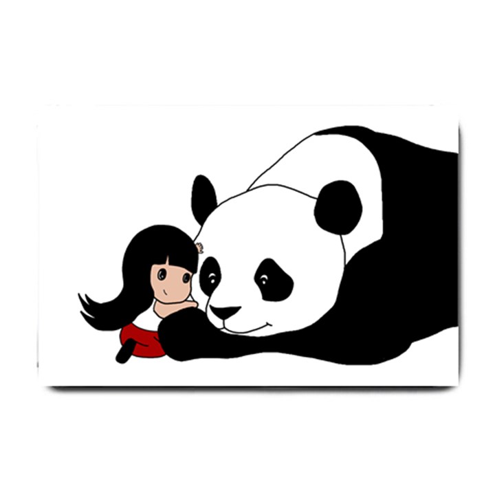 Girl and Panda Small Doormat 