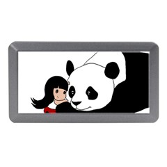 Girl And Panda Memory Card Reader (mini) by Valentinaart