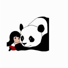 Girl And Panda Small Garden Flag (two Sides) by Valentinaart