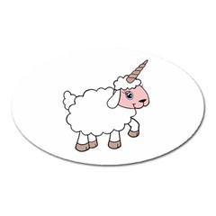 Unicorn sheep Oval Magnet