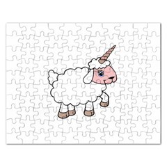 Unicorn Sheep Rectangular Jigsaw Puzzl by Valentinaart