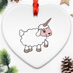 Unicorn sheep Heart Ornament (Two Sides) Front