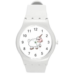 Unicorn sheep Round Plastic Sport Watch (M)