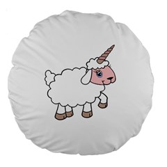 Unicorn sheep Large 18  Premium Round Cushions