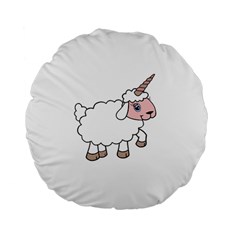 Unicorn sheep Standard 15  Premium Flano Round Cushions