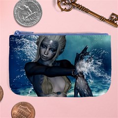 The Wonderful Water Fairy With Water Wings Large Coin Purse by FantasyWorld7