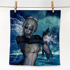 The Wonderful Water Fairy With Water Wings Face Towel by FantasyWorld7