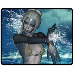 The Wonderful Water Fairy With Water Wings Double Sided Fleece Blanket (medium)  by FantasyWorld7