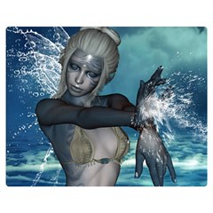 The Wonderful Water Fairy With Water Wings Double Sided Flano Blanket (medium)  by FantasyWorld7