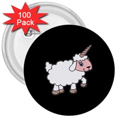 Unicorn Sheep 3  Buttons (100 Pack)  by Valentinaart