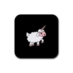 Unicorn Sheep Rubber Square Coaster (4 Pack)  by Valentinaart