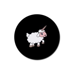 Unicorn Sheep Rubber Round Coaster (4 Pack)  by Valentinaart