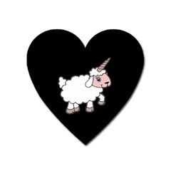 Unicorn Sheep Heart Magnet by Valentinaart