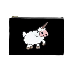 Unicorn Sheep Cosmetic Bag (large)  by Valentinaart