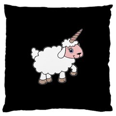 Unicorn Sheep Large Cushion Case (one Side) by Valentinaart