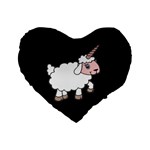 Unicorn sheep Standard 16  Premium Heart Shape Cushions Front