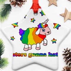 Unicorn Sheep Ornament (star) by Valentinaart