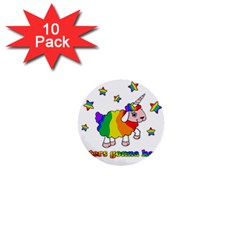 Unicorn Sheep 1  Mini Buttons (10 Pack)  by Valentinaart