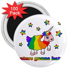 Unicorn Sheep 3  Magnets (100 Pack) by Valentinaart