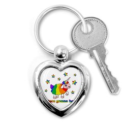 Unicorn Sheep Key Chains (heart)  by Valentinaart