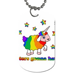 Unicorn Sheep Dog Tag (two Sides) by Valentinaart