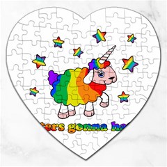 Unicorn Sheep Jigsaw Puzzle (heart) by Valentinaart