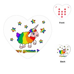 Unicorn Sheep Playing Cards (heart)  by Valentinaart