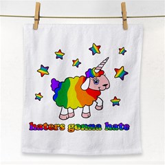 Unicorn Sheep Face Towel by Valentinaart