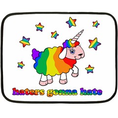 Unicorn Sheep Double Sided Fleece Blanket (mini)  by Valentinaart