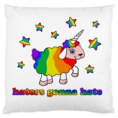 Unicorn Sheep Large Cushion Case (one Side) by Valentinaart