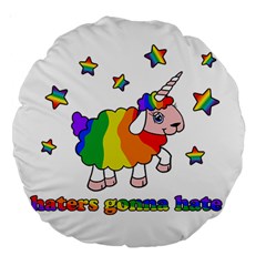 Unicorn Sheep Large 18  Premium Round Cushions by Valentinaart