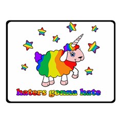 Unicorn Sheep Double Sided Fleece Blanket (small)  by Valentinaart