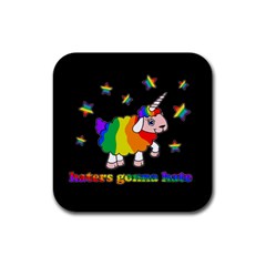 Unicorn Sheep Rubber Coaster (square)  by Valentinaart