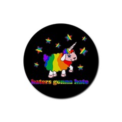 Unicorn Sheep Rubber Round Coaster (4 Pack)  by Valentinaart