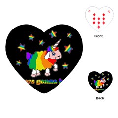 Unicorn Sheep Playing Cards (heart)  by Valentinaart