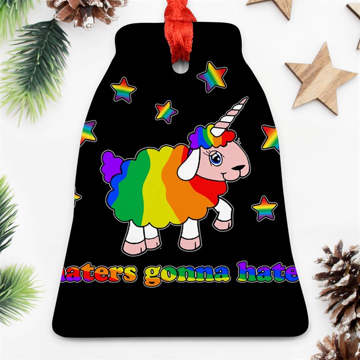 Unicorn sheep Bell Ornament (Two Sides)