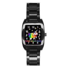 Unicorn Sheep Stainless Steel Barrel Watch by Valentinaart