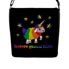 Unicorn Sheep Flap Messenger Bag (l)  by Valentinaart