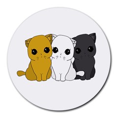 Cute Cats Round Mousepads by Valentinaart