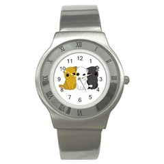 Cute Cats Stainless Steel Watch by Valentinaart