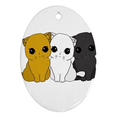 Cute Cats Oval Ornament (two Sides) by Valentinaart